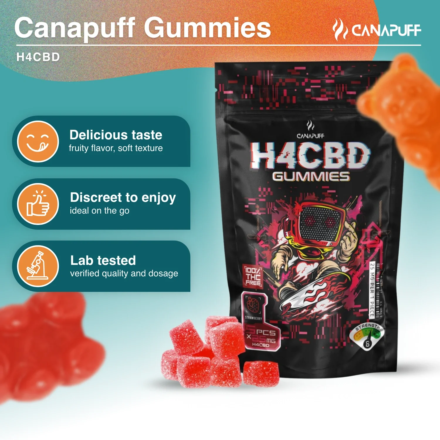 H4CBD Gummies Strawberry - Image 3